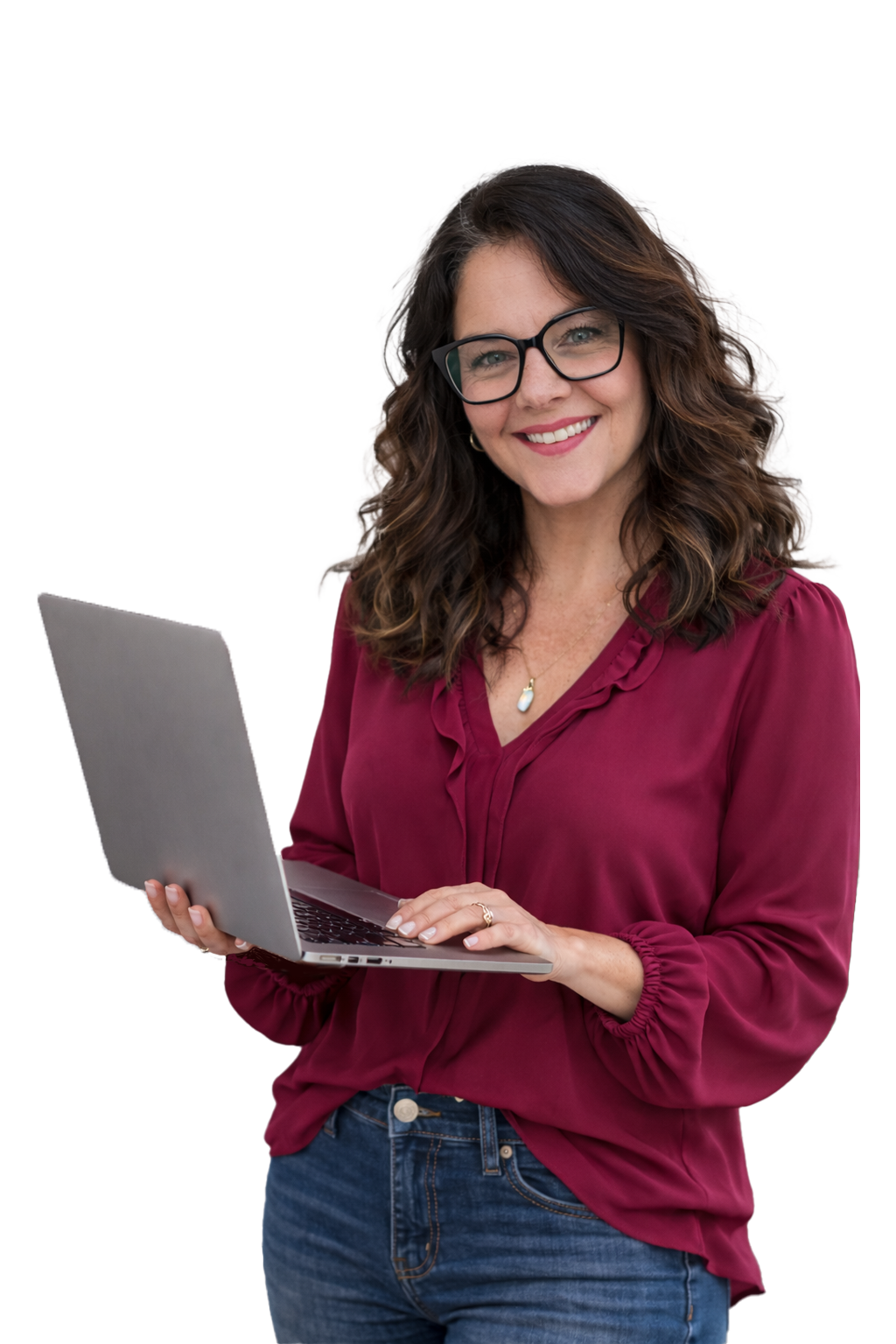 business owner with laptop in hands